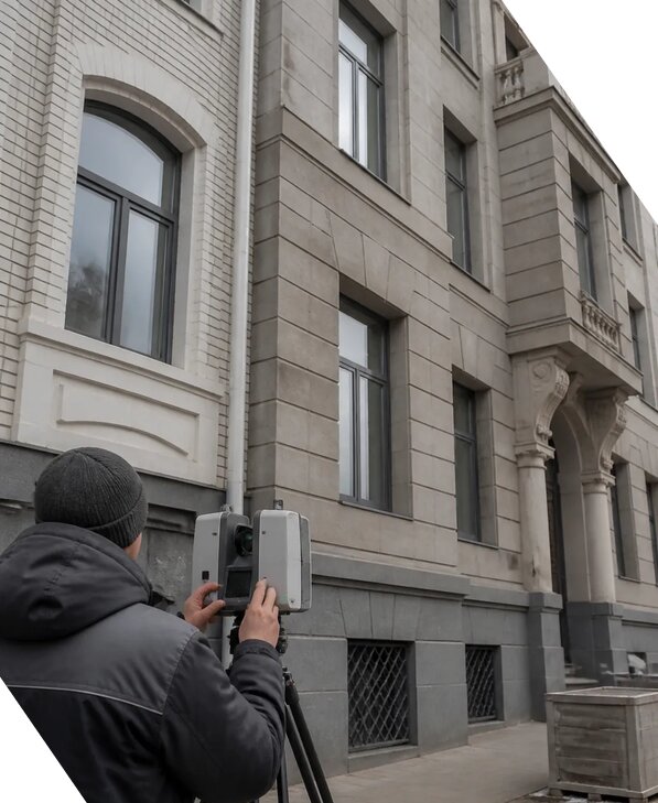 Лазерное сканирование фасадов зданий для обследования в Лянторе